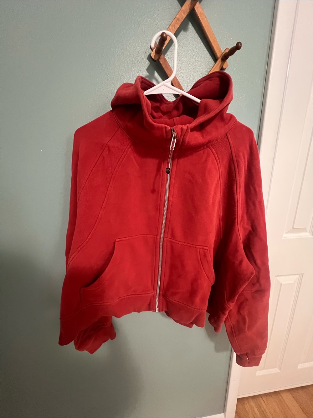 lululemon Red Zip-Up scuba Hoodie